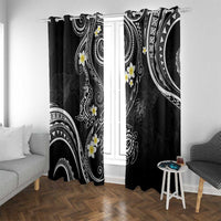 Polynesia Tribal Window Curtain Tentacles Plumeria LT7 With Grommets Black - Polynesian Pride
