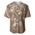 Polynesia Tribal Baseball Jersey Mocha Plumeria Tentacles