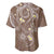 Polynesia Tribal Baseball Jersey Mocha Plumeria Tentacles