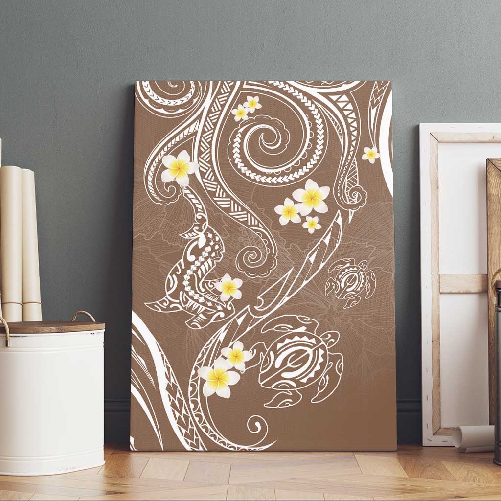 Polynesia Tribal Canvas Wall Art Mocha Plumeria Tentacles LT7 - Polynesian Pride