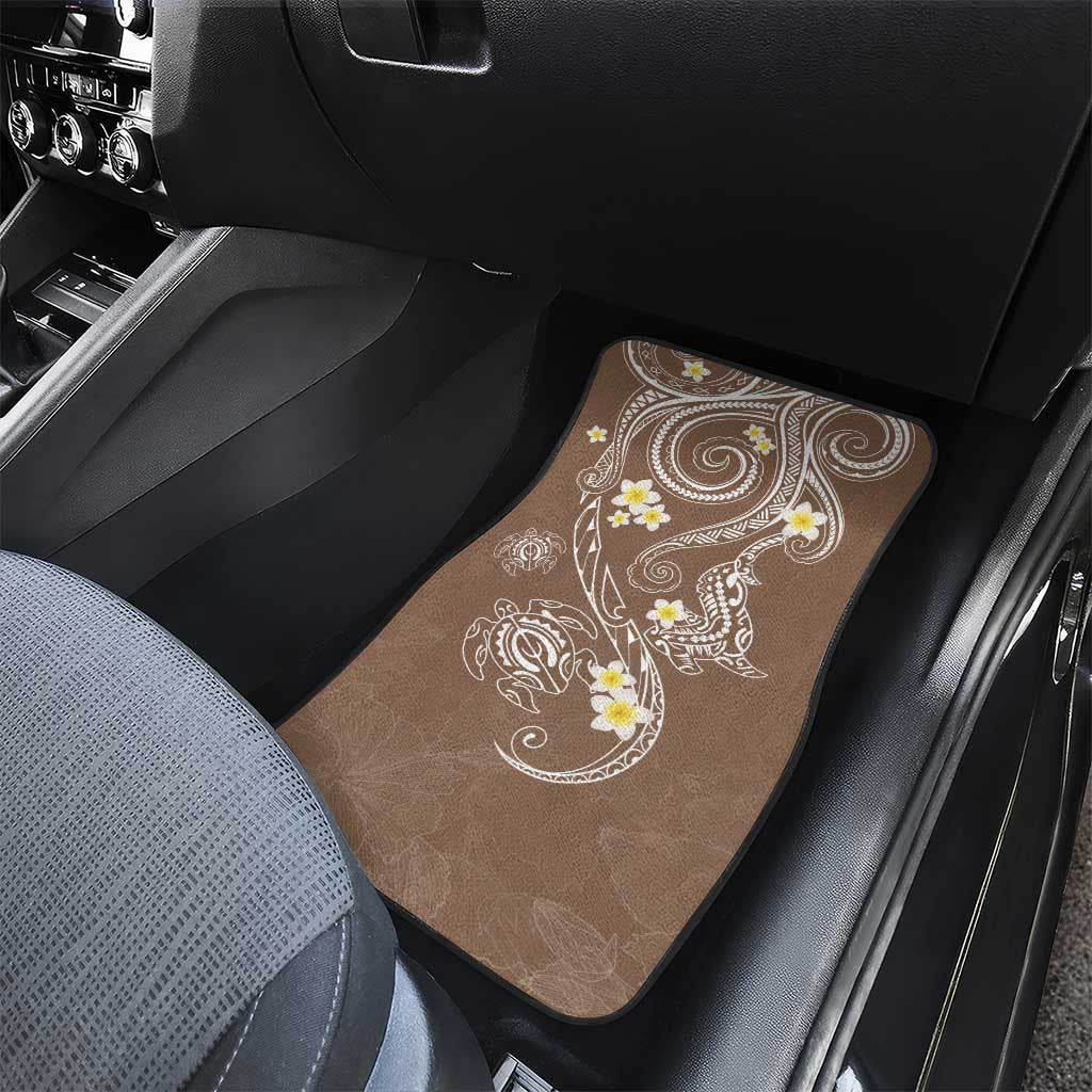 Polynesia Tribal Car Mats Mocha Plumeria Tentacles LT7 - Polynesian Pride