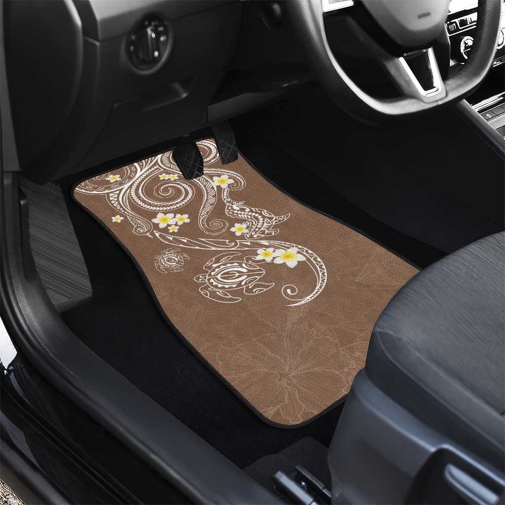 Polynesia Tribal Car Mats Mocha Plumeria Tentacles LT7 - Polynesian Pride