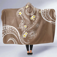 Polynesia Tribal Hooded Blanket Mocha Plumeria Tentacles LT7 One Size Mocha - Polynesian Pride