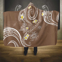 Polynesia Tribal Hooded Blanket Mocha Plumeria Tentacles LT7 - Polynesian Pride