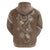 Polynesia Tribal Hoodie Mocha Plumeria Tentacles