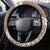 Polynesia Tribal Steering Wheel Cover Mocha Plumeria Tentacles