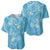 Polynesia Tribal Baseball Jersey Turquoise Plumeria Tentacles