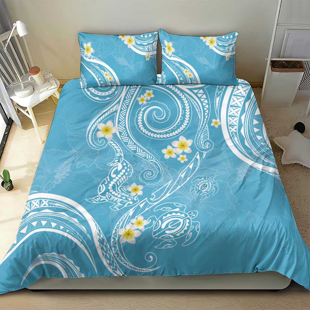 Polynesia Tribal Bedding Set Turquoise Plumeria Tentacles LT7 - Polynesian Pride