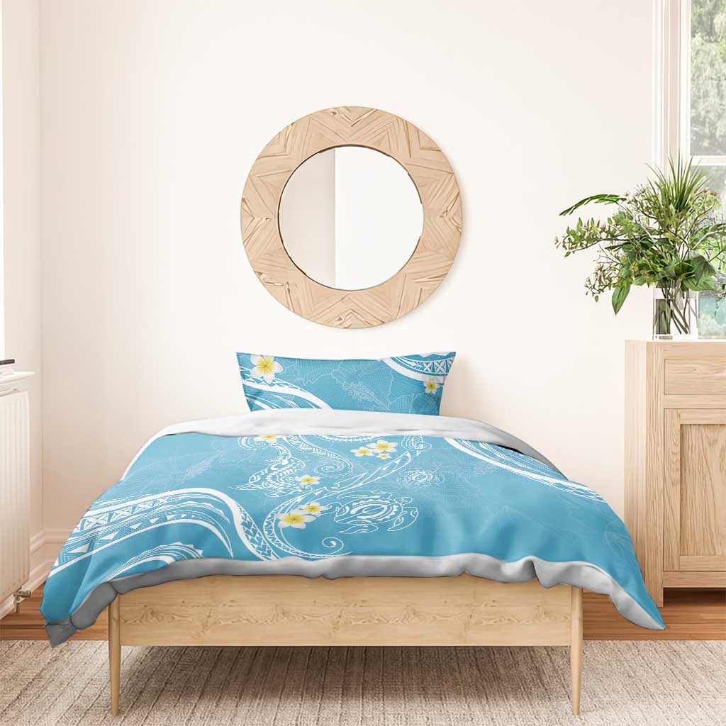 Polynesia Tribal Bedding Set Turquoise Plumeria Tentacles LT7 - Polynesian Pride