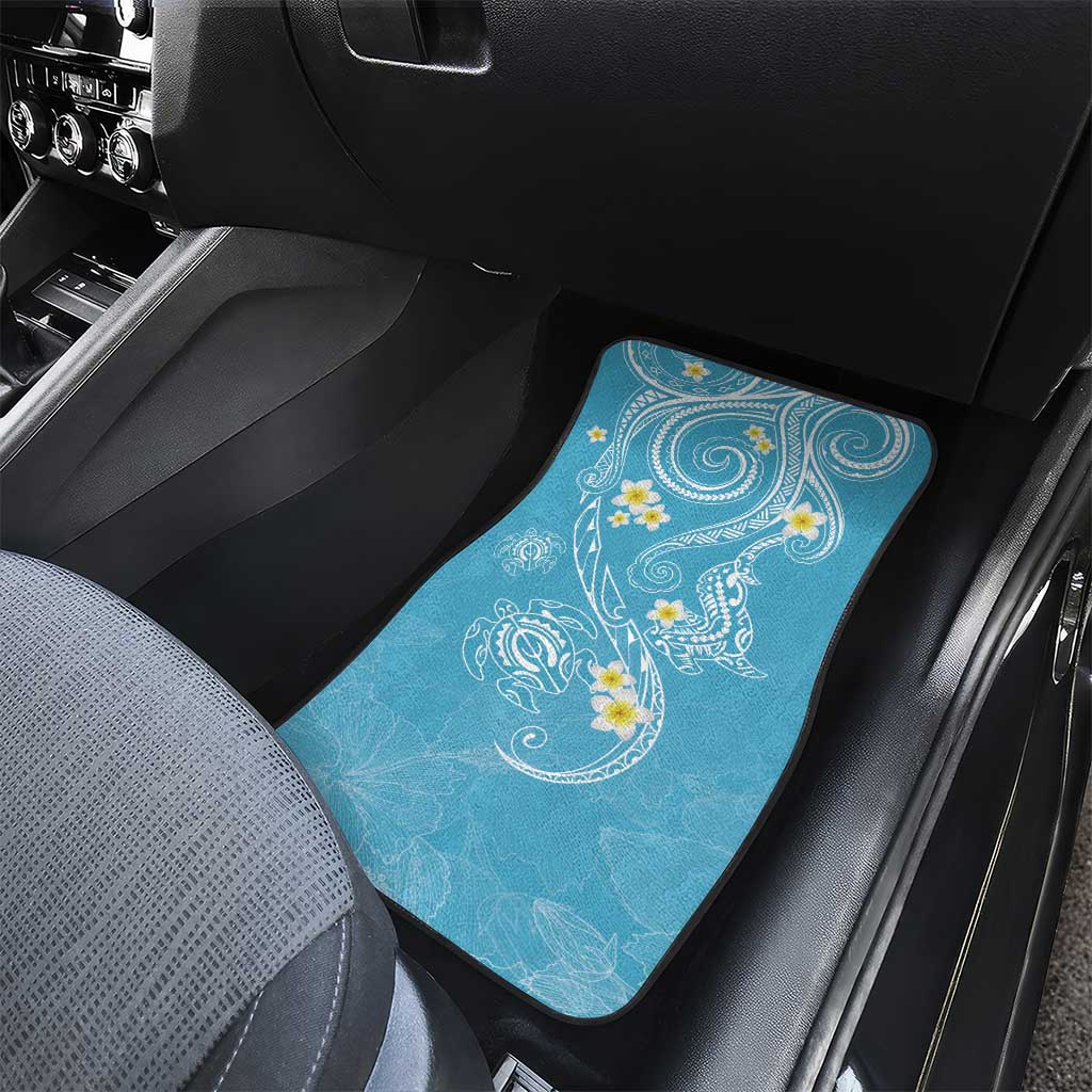 Polynesia Tribal Car Mats Turquoise Plumeria Tentacles LT7 - Polynesian Pride