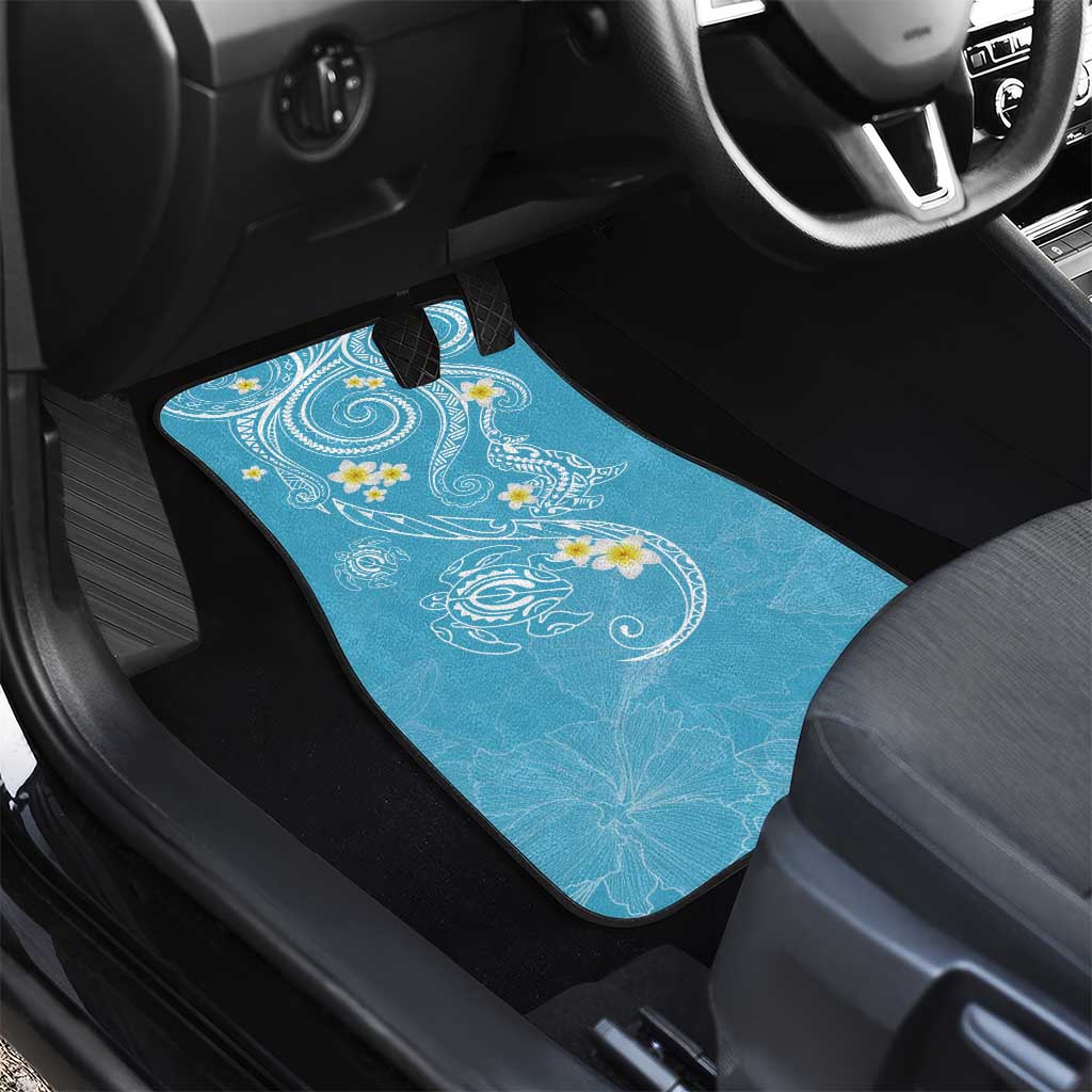 Polynesia Tribal Car Mats Turquoise Plumeria Tentacles LT7 - Polynesian Pride