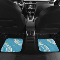 Polynesia Tribal Car Mats Turquoise Plumeria Tentacles LT7 Set 2pcs - Back Turquoise - Polynesian Pride