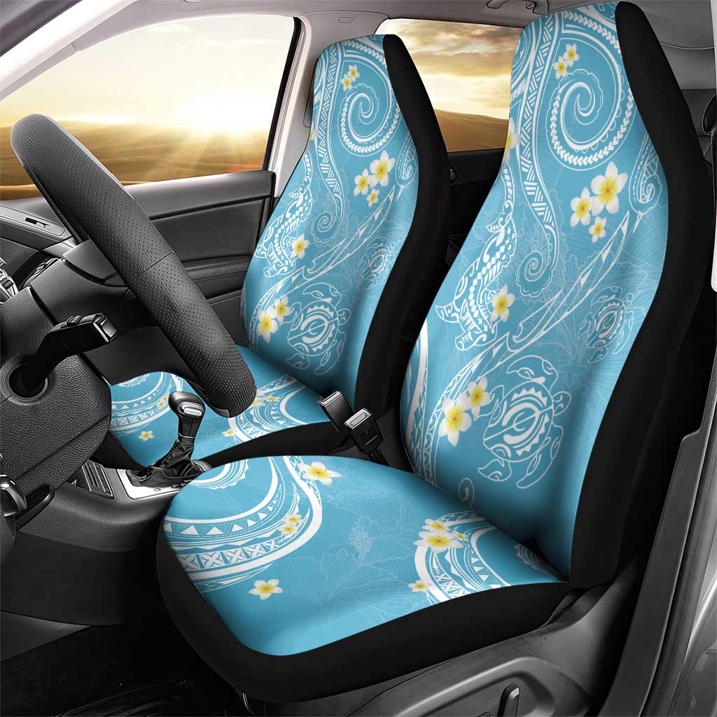 Polynesia Tribal Car Seat Cover Turquoise Plumeria Tentacles LT7 - Polynesian Pride
