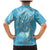 Polynesia Tribal Family Matching Mermaid Dress and Hawaiian Shirt Turquoise Plumeria Tentacles