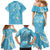 Polynesia Tribal Family Matching Mermaid Dress and Hawaiian Shirt Turquoise Plumeria Tentacles