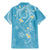 Polynesia Tribal Family Matching Mermaid Dress and Hawaiian Shirt Turquoise Plumeria Tentacles