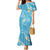 Polynesia Tribal Family Matching Mermaid Dress and Hawaiian Shirt Turquoise Plumeria Tentacles