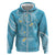 Polynesia Tribal Hoodie Turquoise Plumeria Tentacles