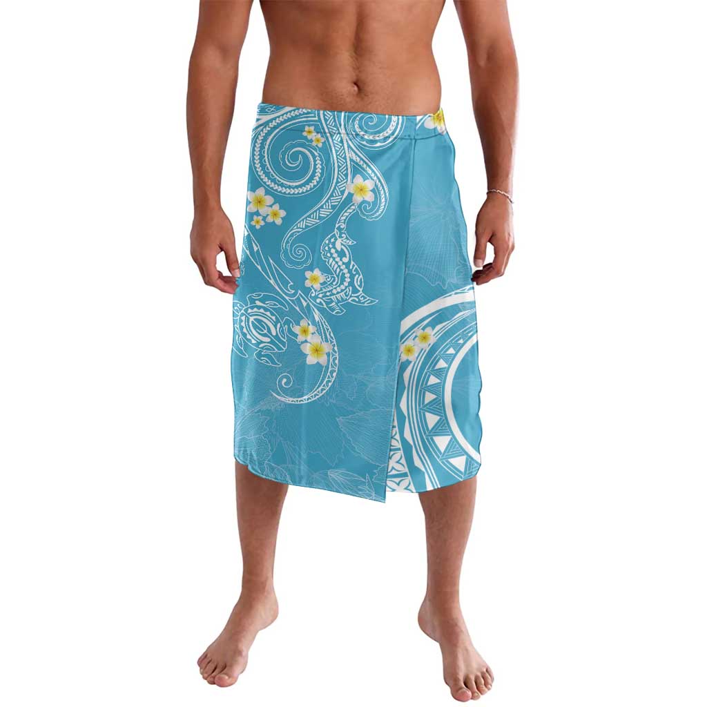 Polynesia Tribal Lavalava Turquoise Plumeria Tentacles