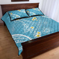 Polynesia Tribal Quilt Bed Set Turquoise Plumeria Tentacles LT7 - Polynesian Pride