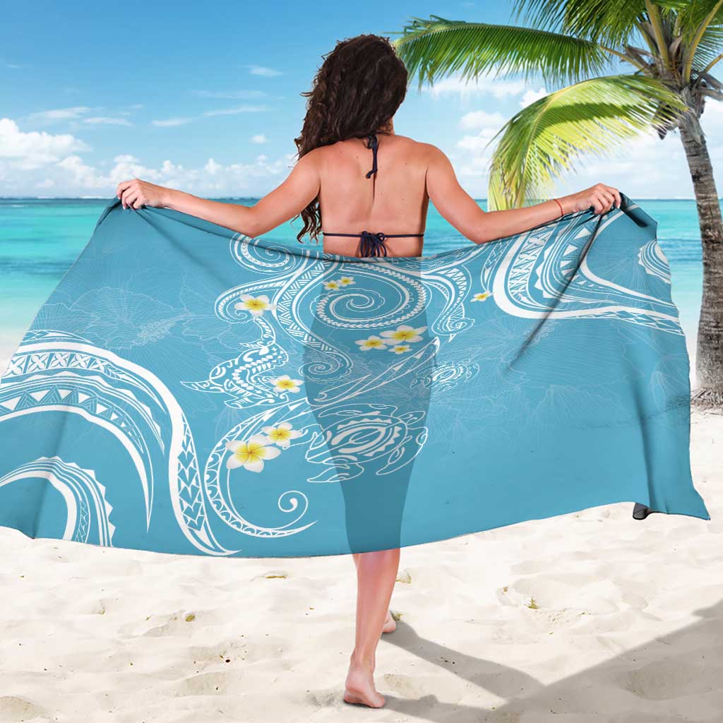 Polynesia Tribal Sarong Turquoise Plumeria Tentacles LT7 - Polynesian Pride