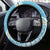 Polynesia Tribal Steering Wheel Cover Turquoise Plumeria Tentacles