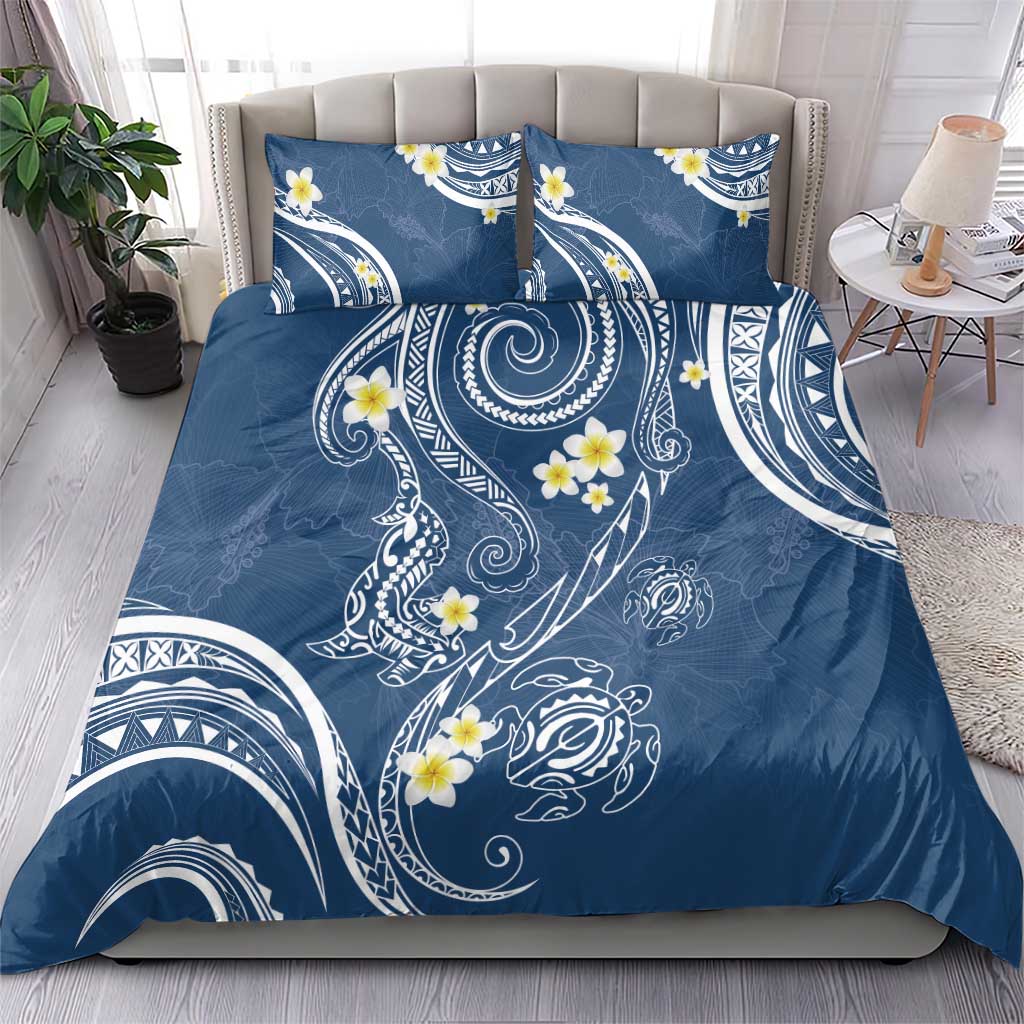 Polynesia Tribal Bedding Set Deep Blue Plumeria Tentacles LT7 - Polynesian Pride