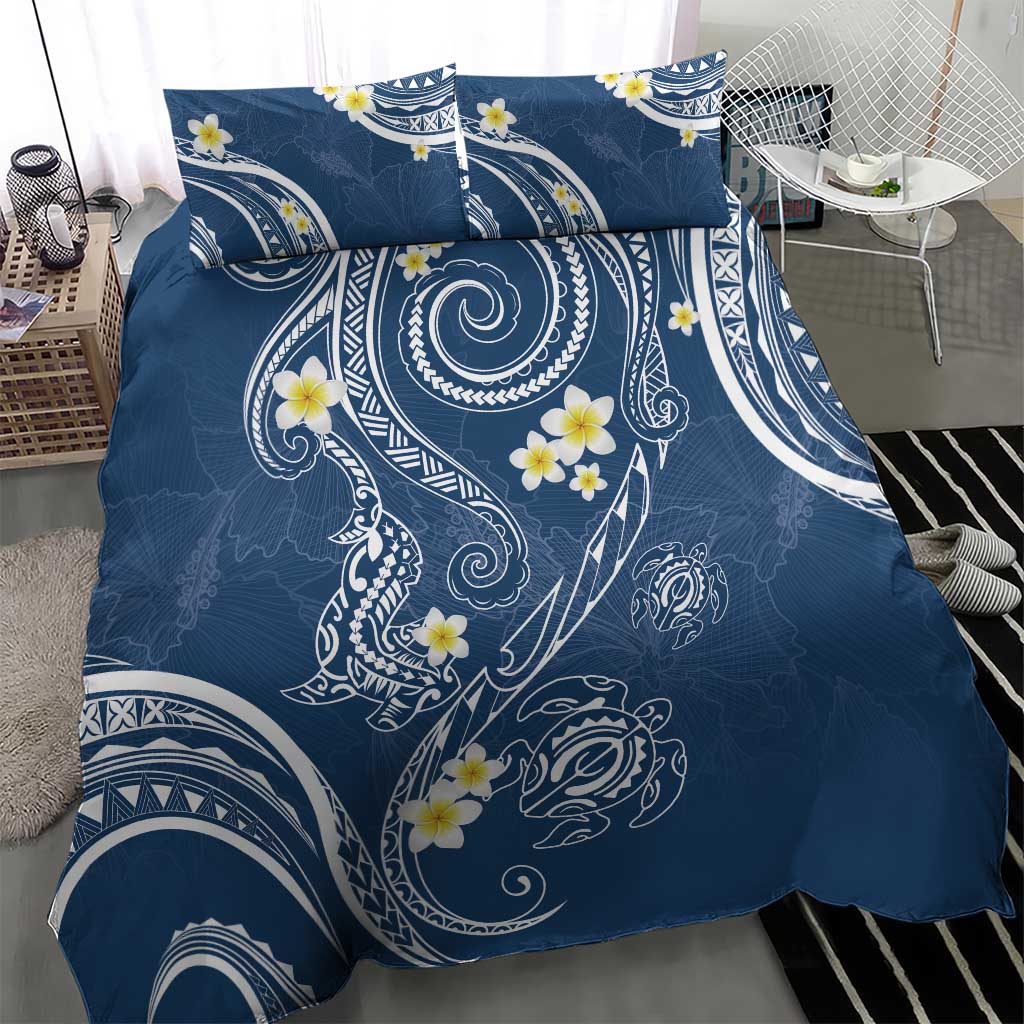 Polynesia Tribal Bedding Set Deep Blue Plumeria Tentacles LT7 - Polynesian Pride