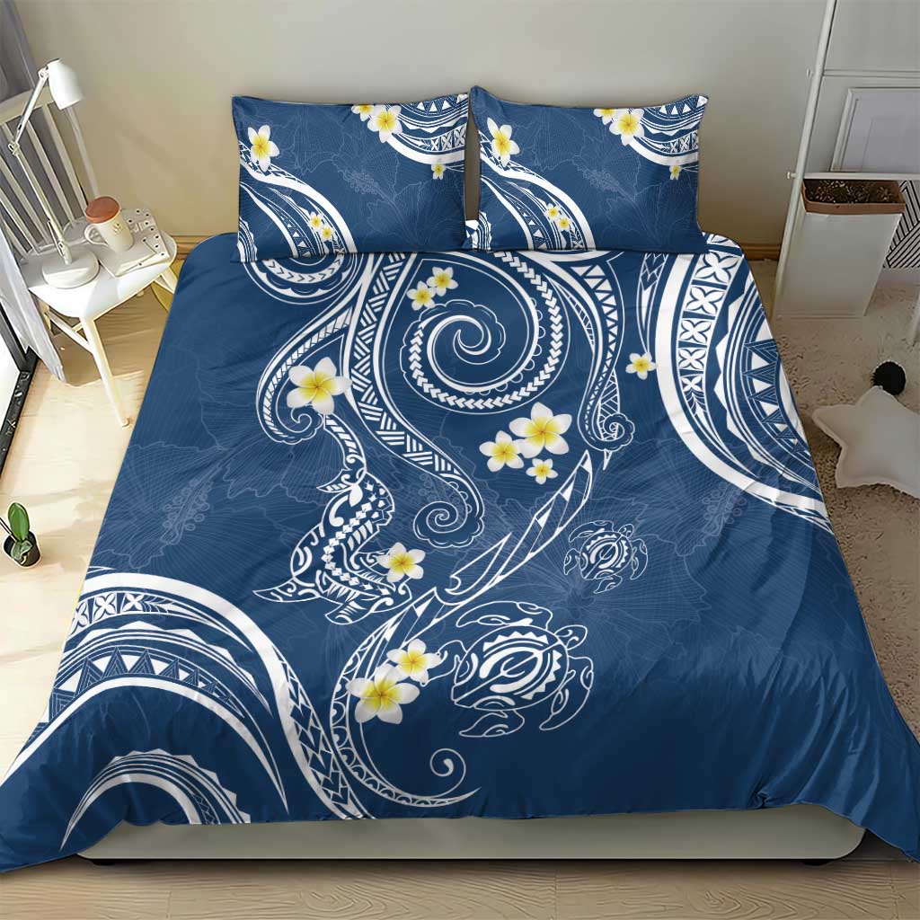 Polynesia Tribal Bedding Set Deep Blue Plumeria Tentacles LT7 - Polynesian Pride