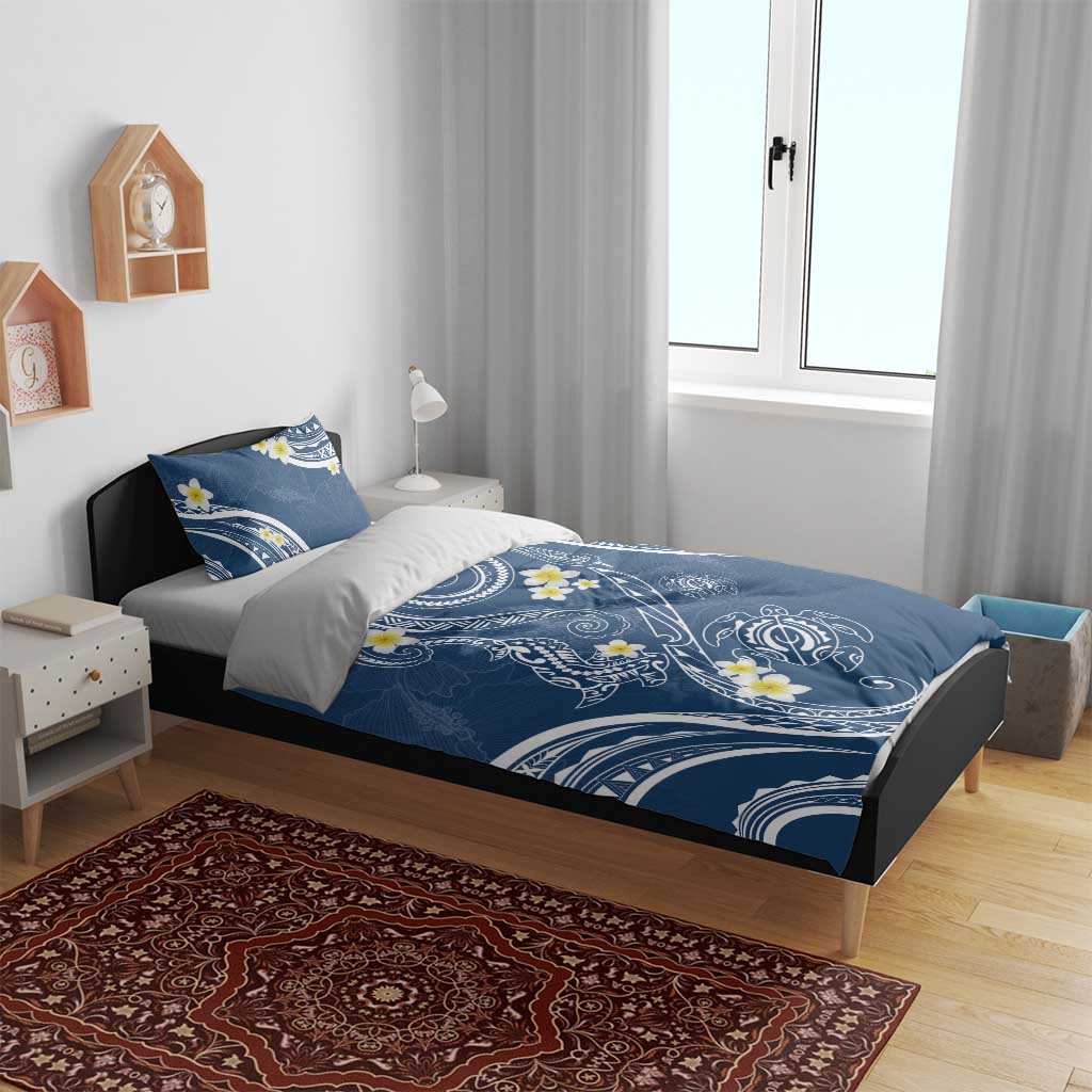 Polynesia Tribal Bedding Set Deep Blue Plumeria Tentacles LT7 - Polynesian Pride