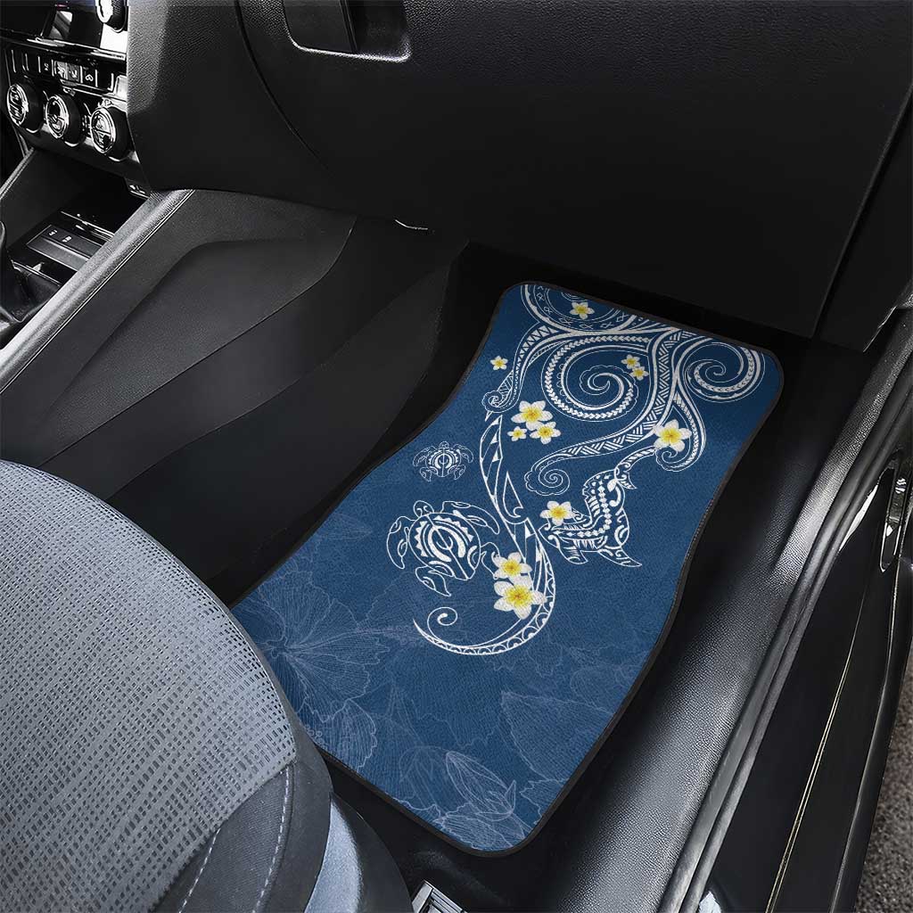 Polynesia Tribal Car Mats Deep Blue Plumeria Tentacles LT7 - Polynesian Pride