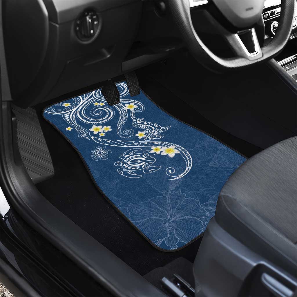 Polynesia Tribal Car Mats Deep Blue Plumeria Tentacles LT7 - Polynesian Pride