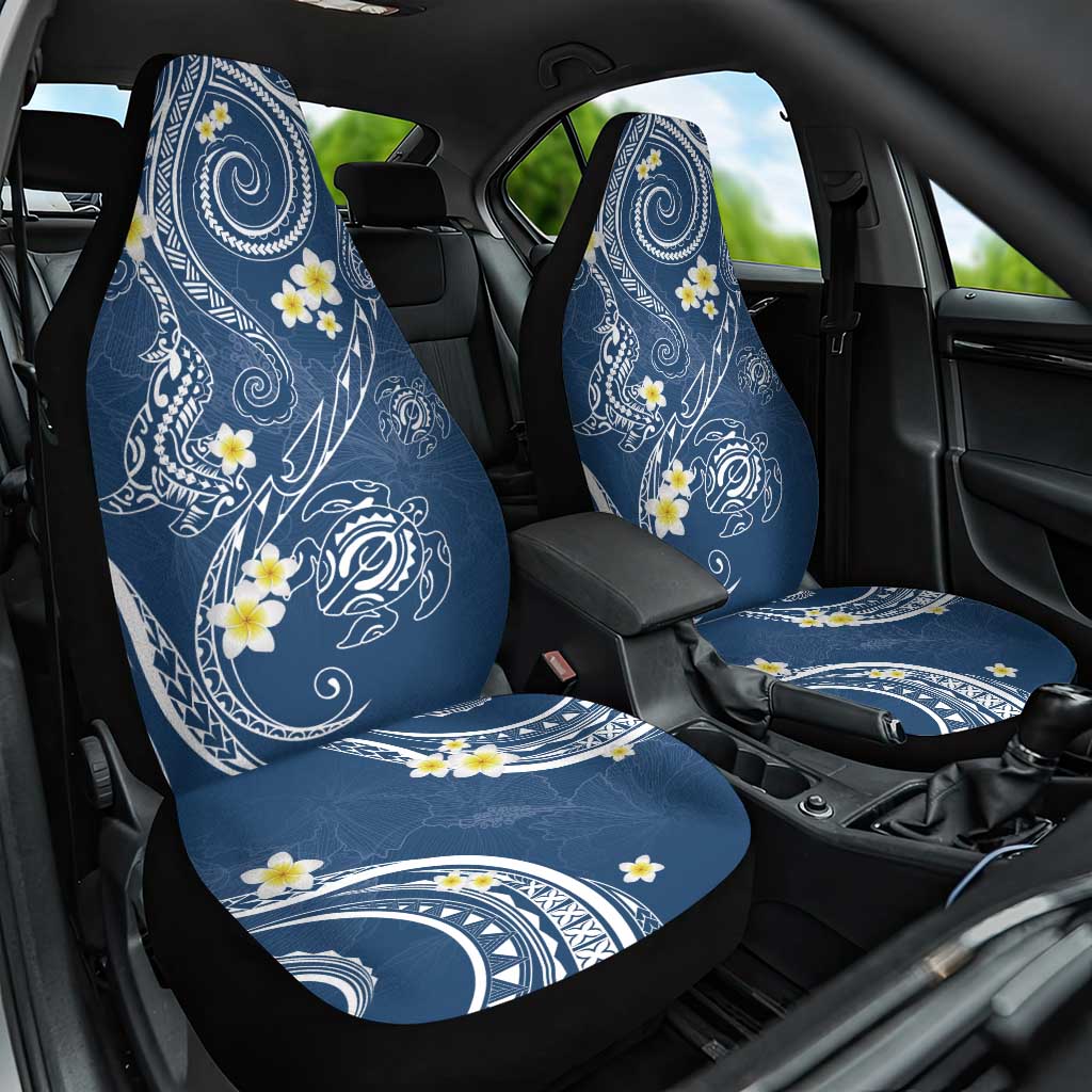 Polynesia Tribal Car Seat Cover Deep Blue Plumeria Tentacles LT7 One Size Blue - Polynesian Pride