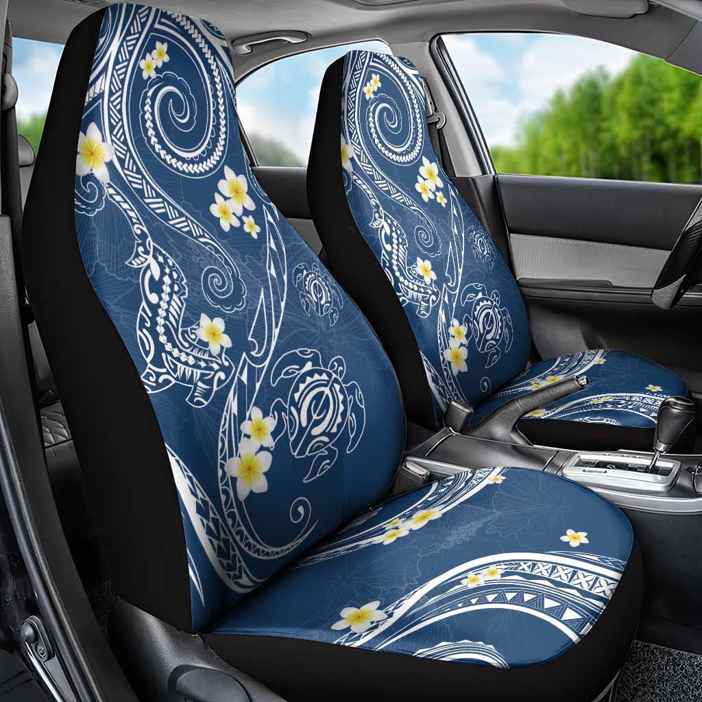 Polynesia Tribal Car Seat Cover Deep Blue Plumeria Tentacles LT7 - Polynesian Pride