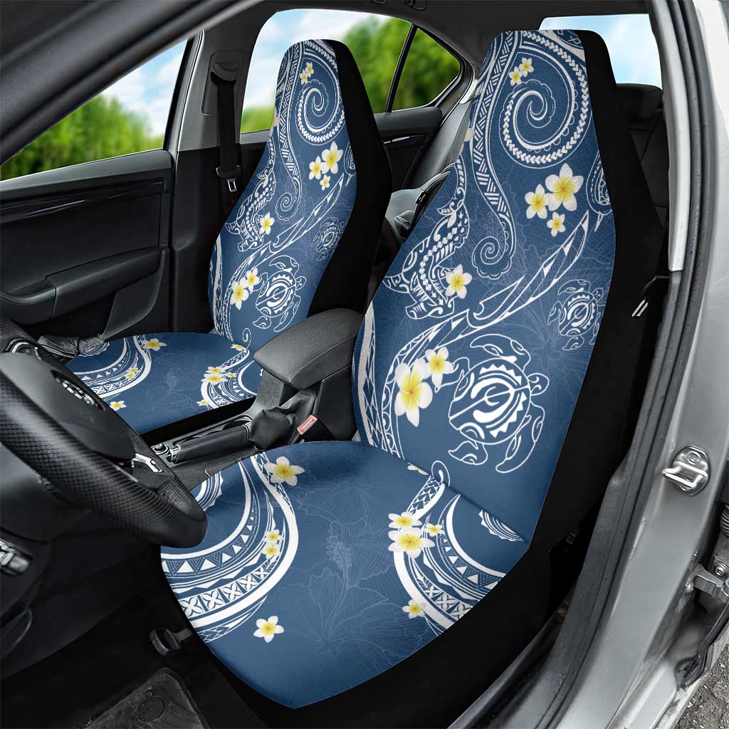 Polynesia Tribal Car Seat Cover Deep Blue Plumeria Tentacles LT7 - Polynesian Pride
