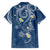 Polynesia Tribal Family Matching Long Sleeve Bodycon Dress and Hawaiian Shirt Deep Blue Plumeria Tentacles