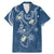 Polynesia Tribal Family Matching Mermaid Dress and Hawaiian Shirt Deep Blue Plumeria Tentacles