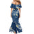 Polynesia Tribal Family Matching Mermaid Dress and Hawaiian Shirt Deep Blue Plumeria Tentacles