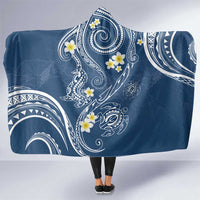 Polynesia Tribal Hooded Blanket Deep Blue Plumeria Tentacles LT7 One Size Blue - Polynesian Pride
