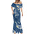 Polynesia Tribal Mermaid Dress Deep Blue Plumeria Tentacles