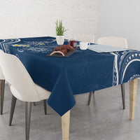 Polynesia Tribal Tablecloth Deep Blue Plumeria Tentacles LT7 - Polynesian Pride