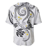 Polynesia Tribal Baseball Jersey White Plumeria Tentacles LT7 - Polynesian Pride