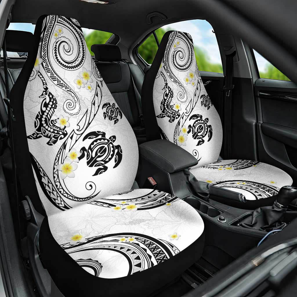 Polynesia Tribal Car Seat Cover White Plumeria Tentacles LT7 One Size White - Polynesian Pride