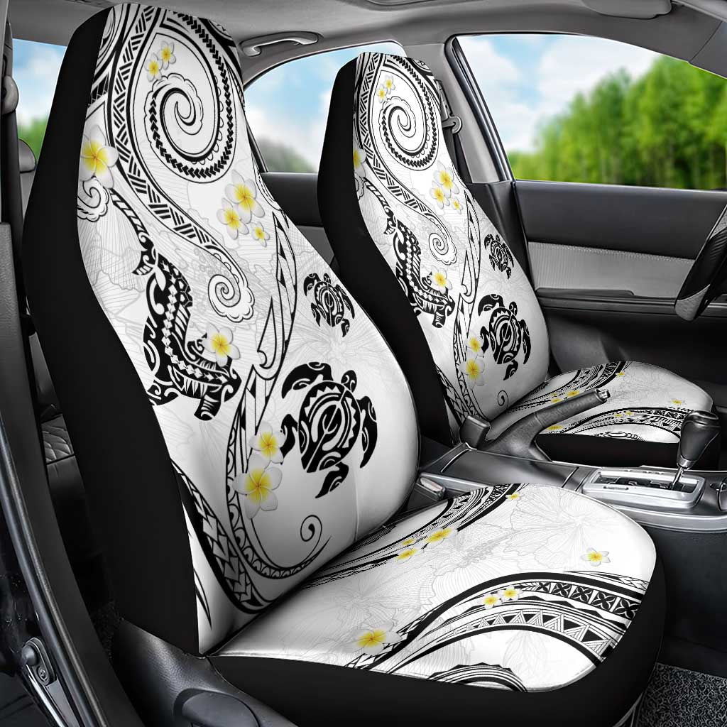 Polynesia Tribal Car Seat Cover White Plumeria Tentacles LT7 - Polynesian Pride