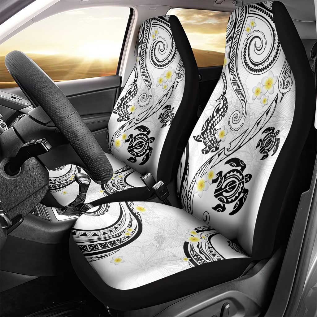 Polynesia Tribal Car Seat Cover White Plumeria Tentacles LT7 - Polynesian Pride