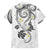 Polynesia Tribal Family Matching Long Sleeve Bodycon Dress and Hawaiian Shirt White Plumeria Tentacles