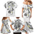 Polynesia Tribal Family Matching Mermaid Dress and Hawaiian Shirt White Plumeria Tentacles