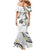 Polynesia Tribal Family Matching Mermaid Dress and Hawaiian Shirt White Plumeria Tentacles