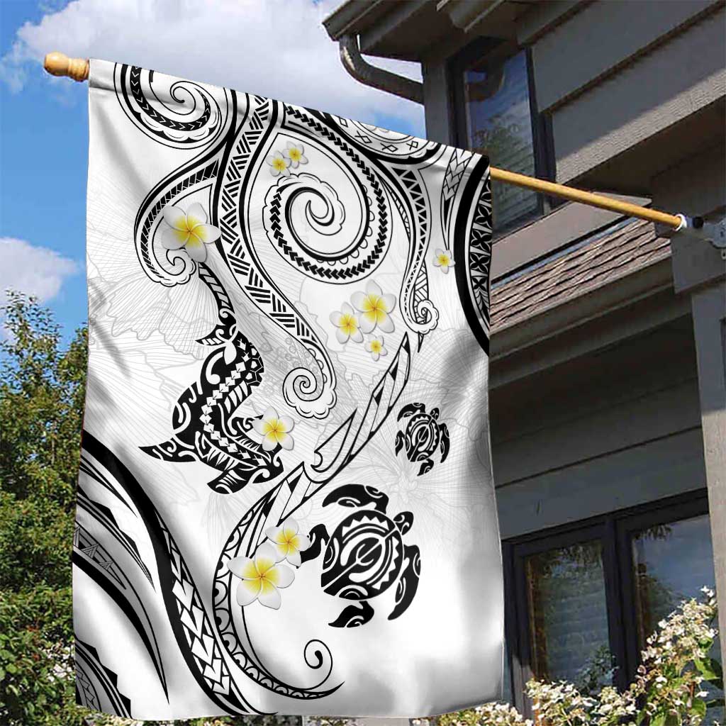 Polynesia Tribal Garden Flag White Plumeria Tentacles LT7 - Polynesian Pride