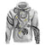 Polynesia Tribal Hoodie White Plumeria Tentacles